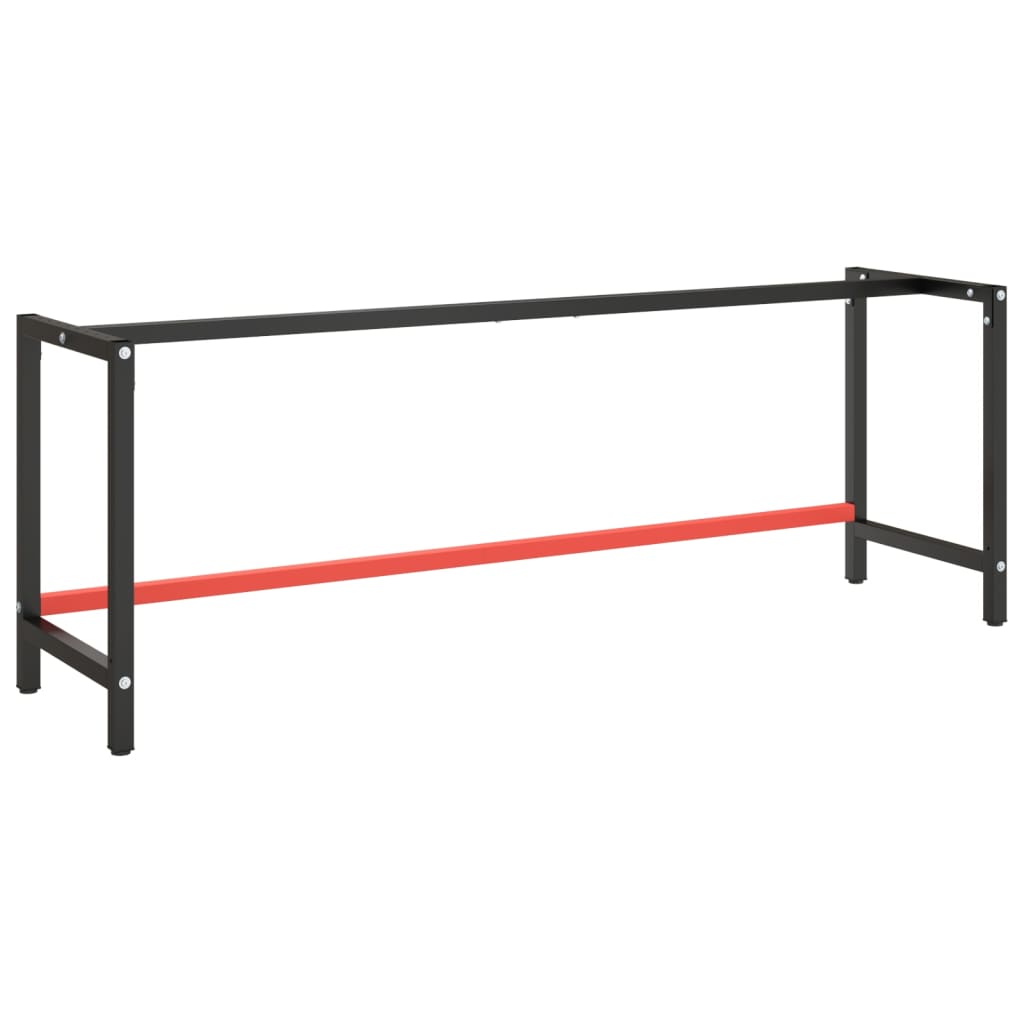 Werkbankframe 220x57x79 cm metaal matzwart en matrood is nu te koop bij PeponiXL, paradijselijk wonen!
