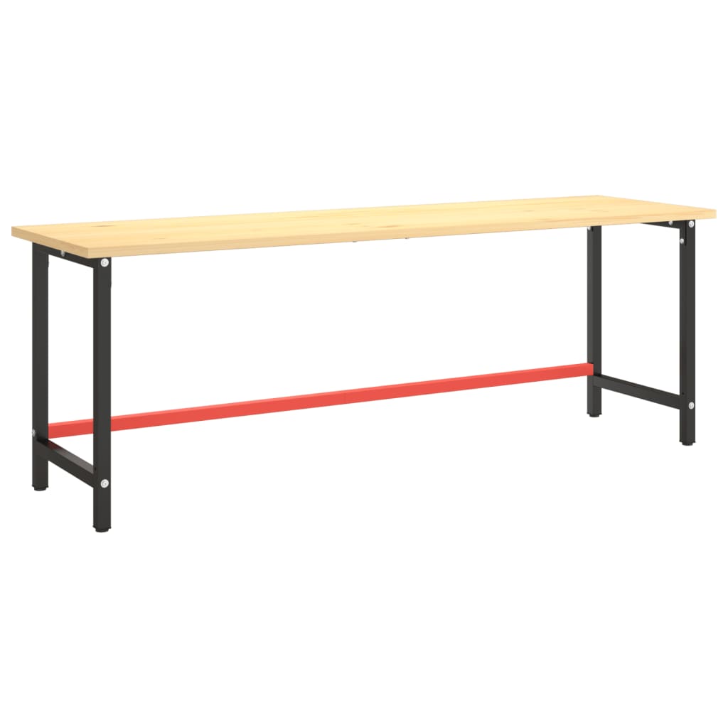 Werkbankframe 220x57x79 cm metaal matzwart en matrood is nu te koop bij PeponiXL, paradijselijk wonen!