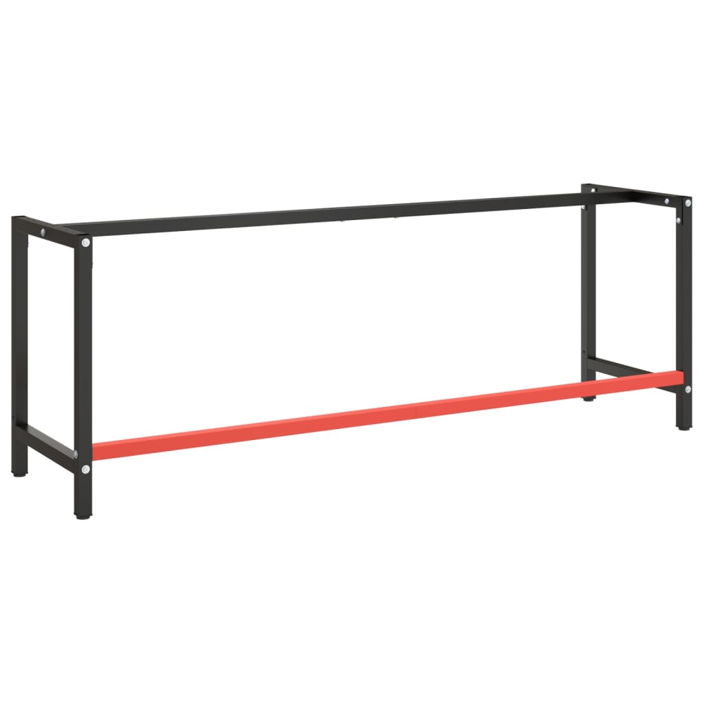 Werkbankframe 220x57x79 cm metaal matzwart en matrood is nu te koop bij PeponiXL, paradijselijk wonen!