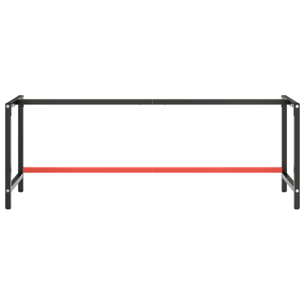 Werkbankframe 220x57x79 cm metaal matzwart en matrood is nu te koop bij PeponiXL, paradijselijk wonen!