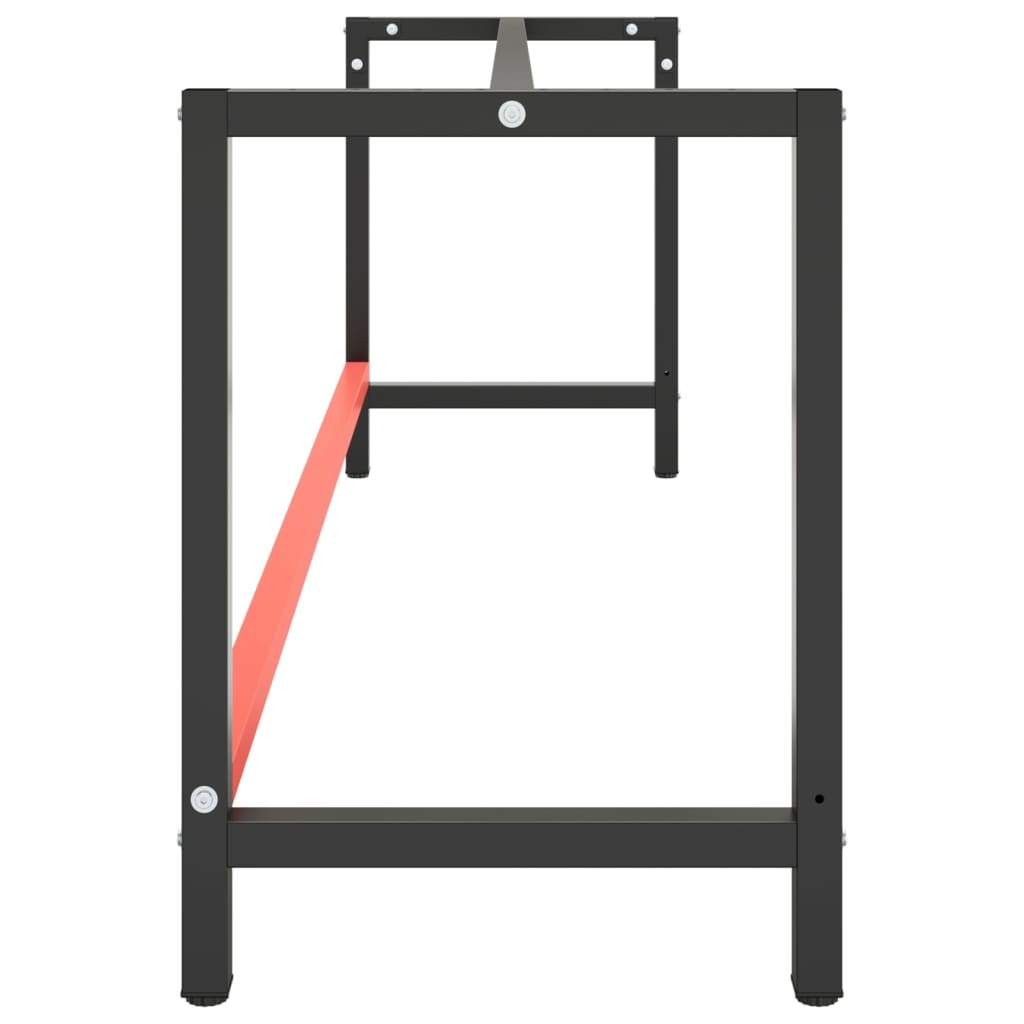 Werkbankframe 220x57x79 cm metaal matzwart en matrood is nu te koop bij PeponiXL, paradijselijk wonen!