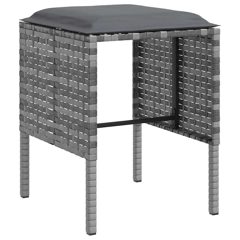 5-delige Loungeset met kussens L-vormig poly rattan grijs is nu te koop bij PeponiXL, paradijselijk wonen!