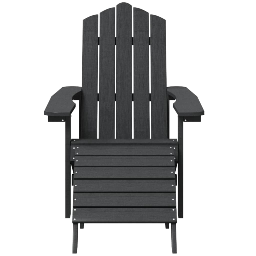 Tuinstoel Adirondack met voetenbank HDPE antracietkleurig is nu te koop bij PeponiXL, paradijselijk wonen!
