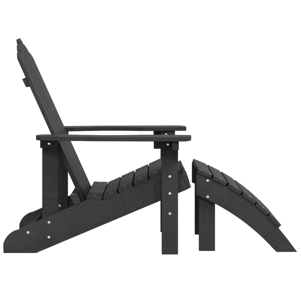 Tuinstoel Adirondack met voetenbank HDPE antracietkleurig is nu te koop bij PeponiXL, paradijselijk wonen!