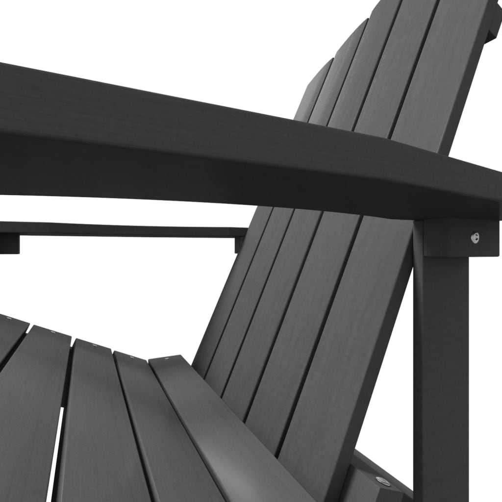 Tuinstoel Adirondack met voetenbank HDPE antracietkleurig is nu te koop bij PeponiXL, paradijselijk wonen!
