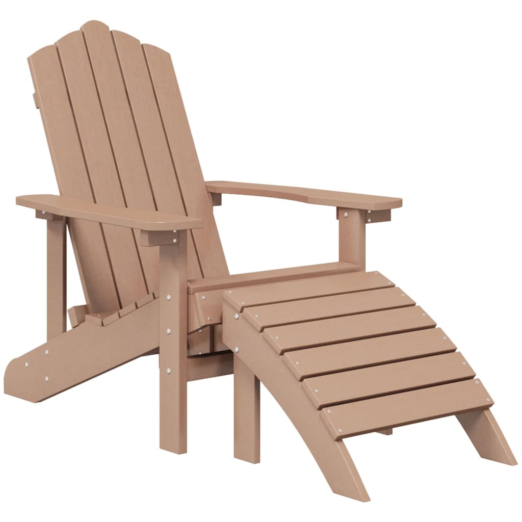 Tuinstoel Adirondack met voetenbank HDPE bruin is nu te koop bij PeponiXL, paradijselijk wonen!