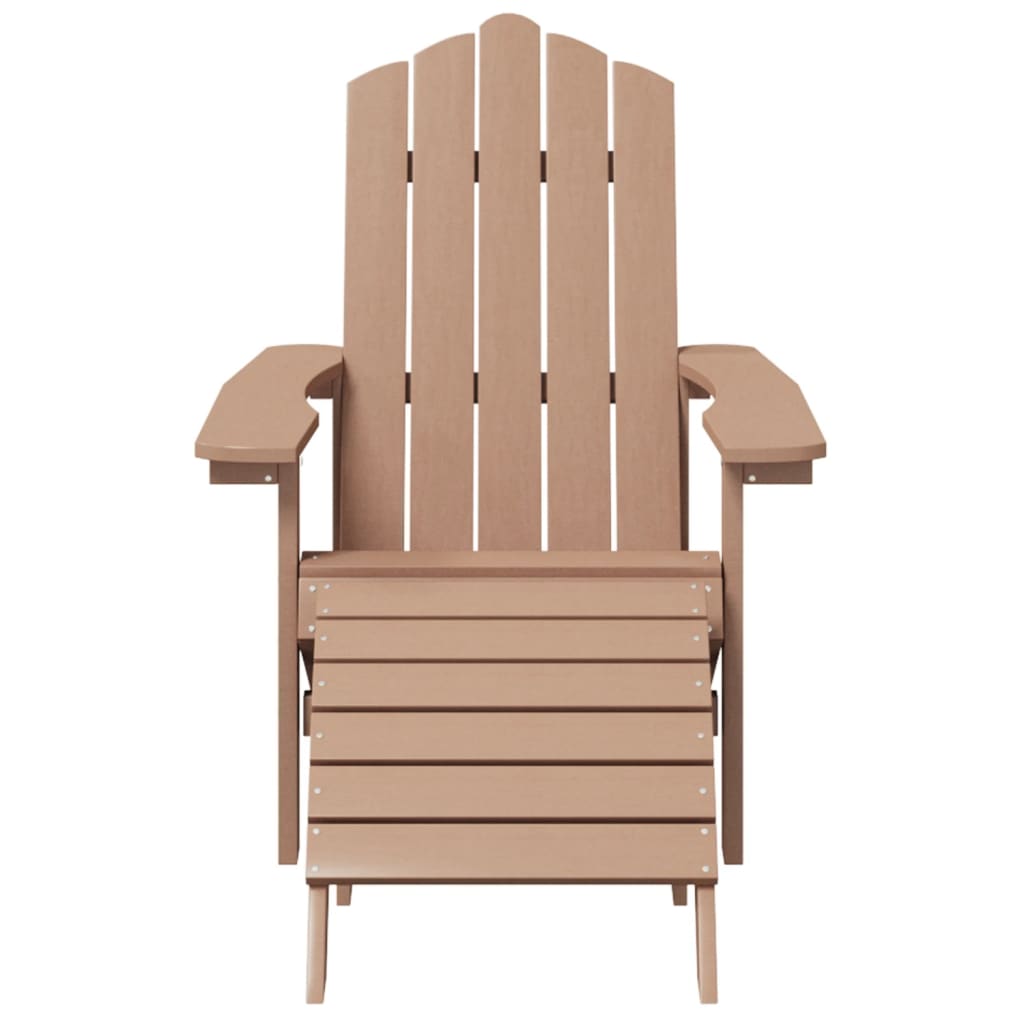 Tuinstoel Adirondack met voetenbank HDPE bruin is nu te koop bij PeponiXL, paradijselijk wonen!