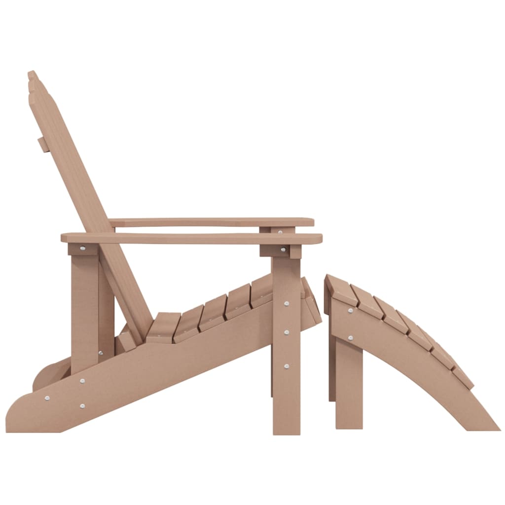 Tuinstoel Adirondack met voetenbank HDPE bruin is nu te koop bij PeponiXL, paradijselijk wonen!