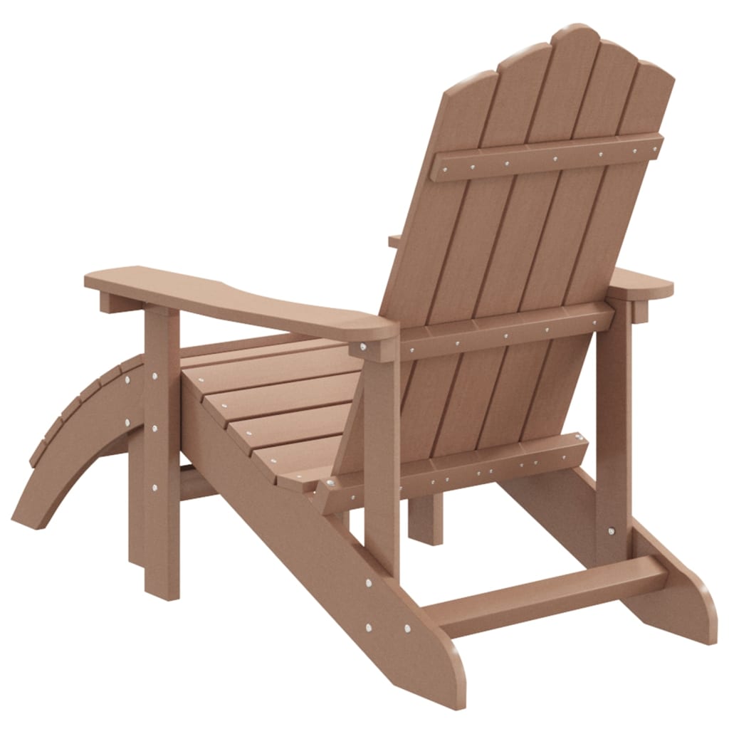 Tuinstoel Adirondack met voetenbank HDPE bruin is nu te koop bij PeponiXL, paradijselijk wonen!