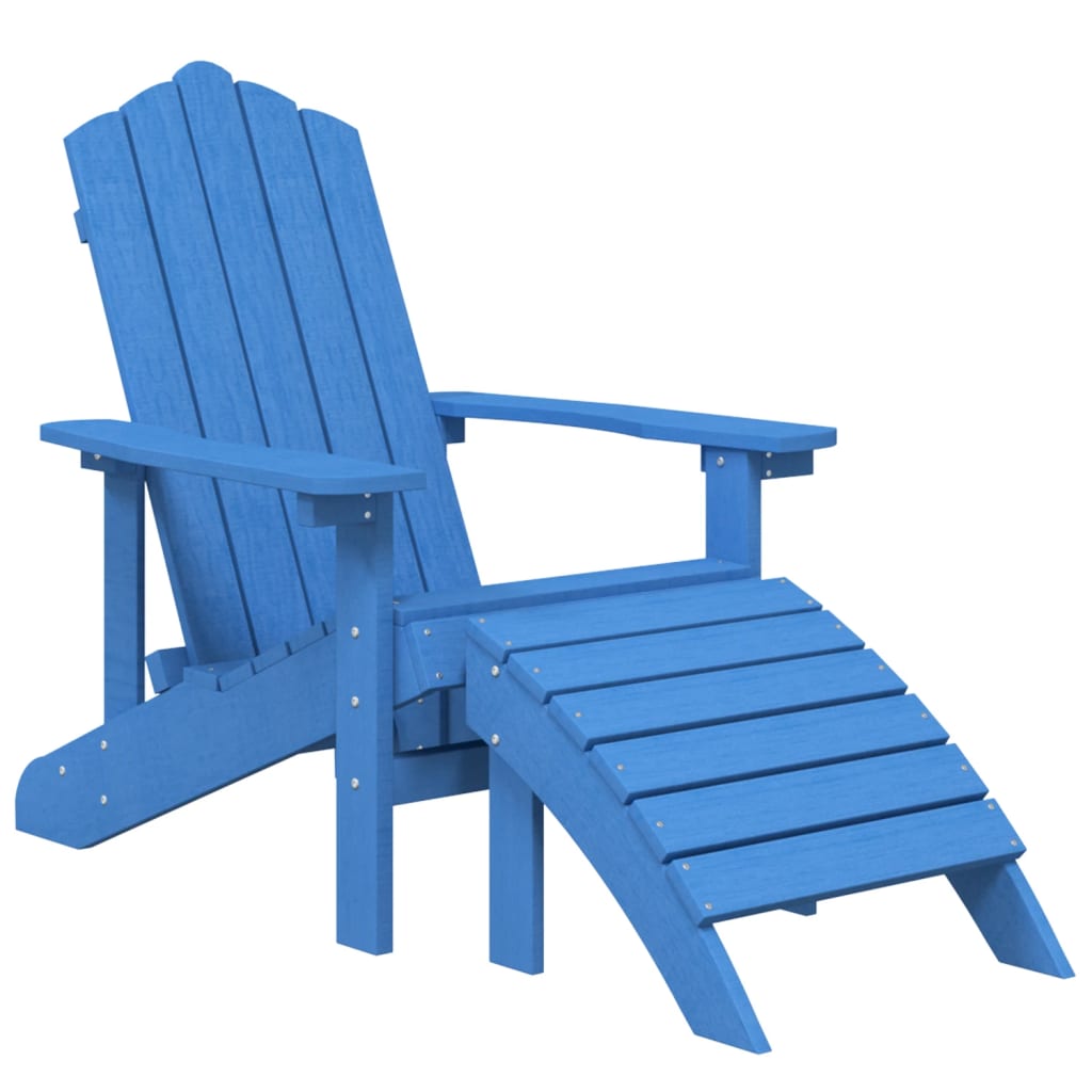 Tuinstoel Adirondack met voetenbank HDPE aquablauw is nu te koop bij PeponiXL, paradijselijk wonen!