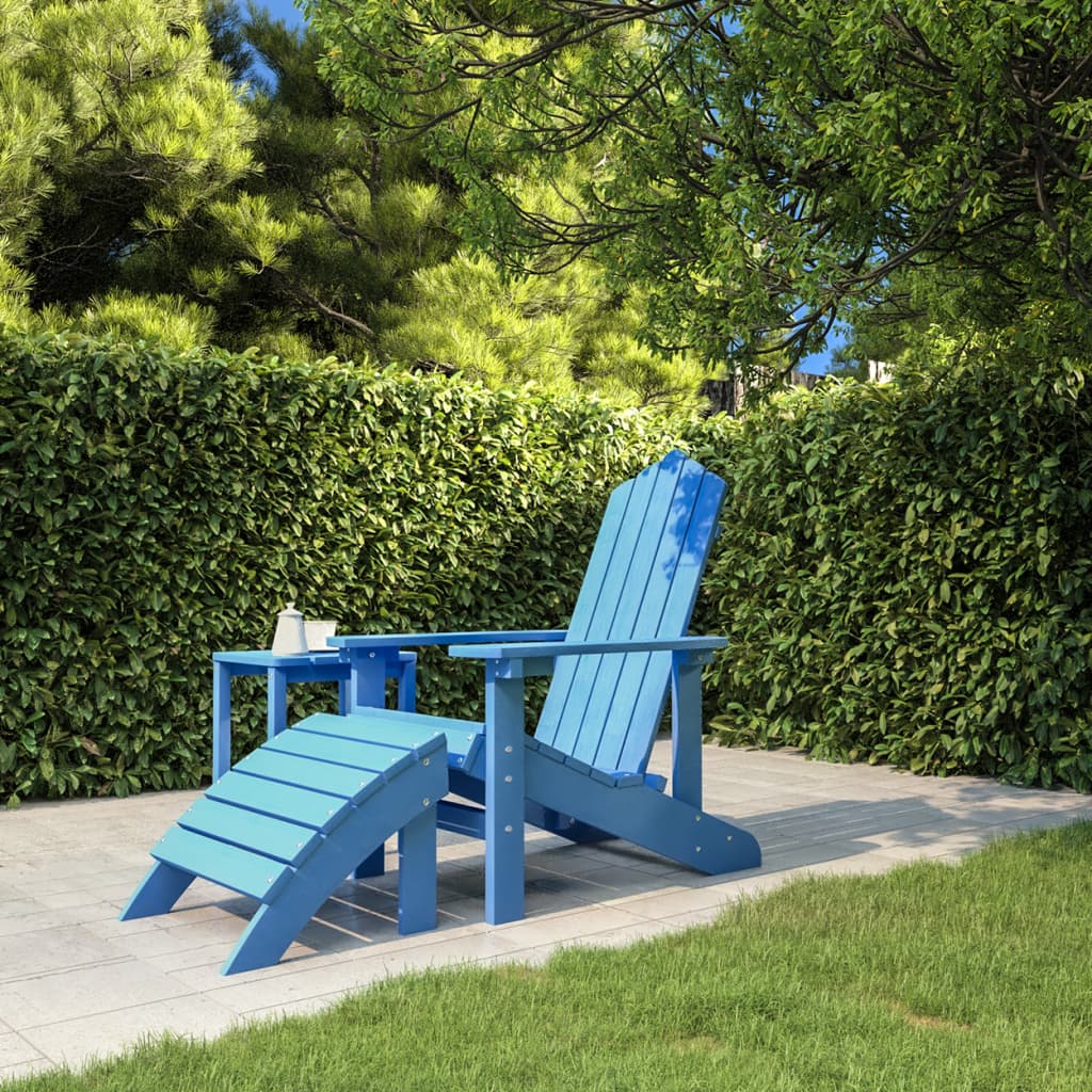 Tuinstoel Adirondack met voetenbank HDPE aquablauw is nu te koop bij PeponiXL, paradijselijk wonen!
