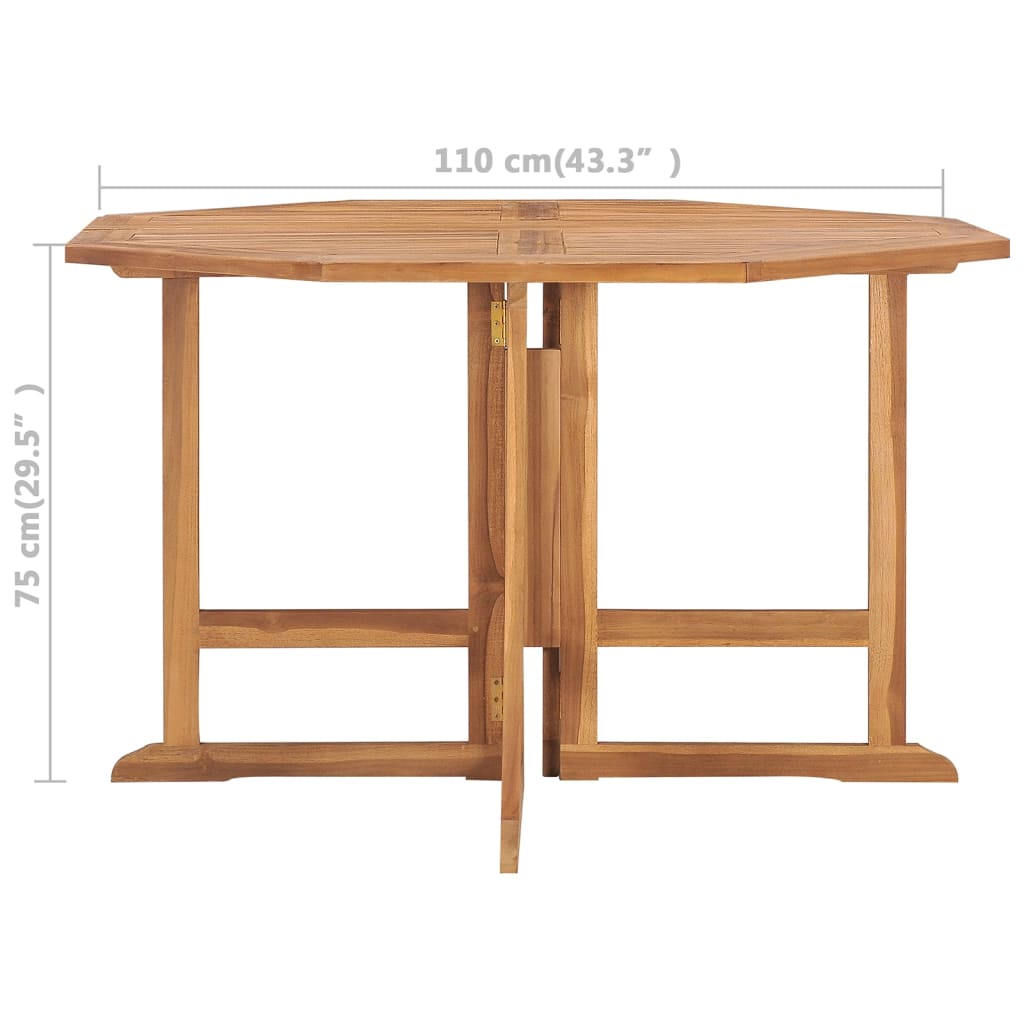 Tuintafel inklapbaar 110x110x75 cm massief teakhout is nu te koop bij PeponiXL, paradijselijk wonen!