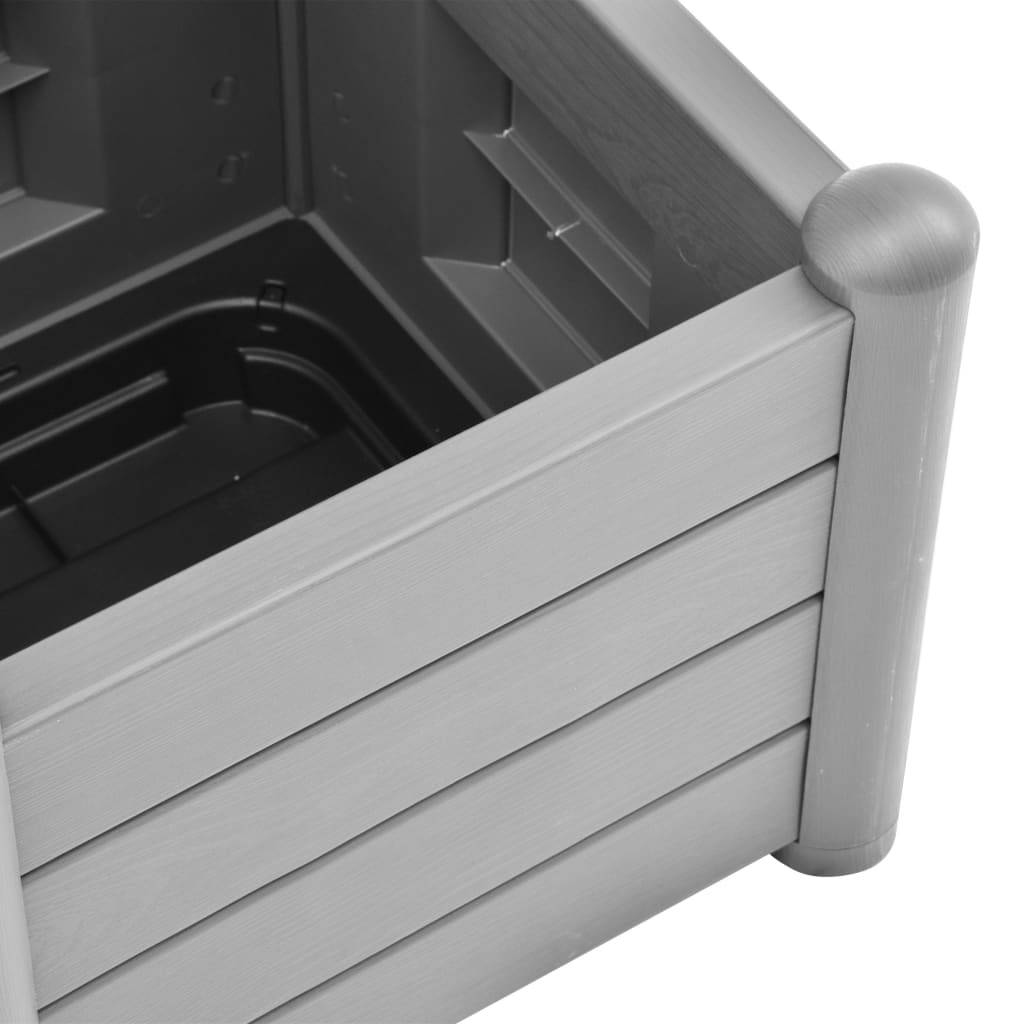 Plantenbak met latwerk 43x43x142 cm PP steengrijs is nu te koop bij PeponiXL, paradijselijk wonen!