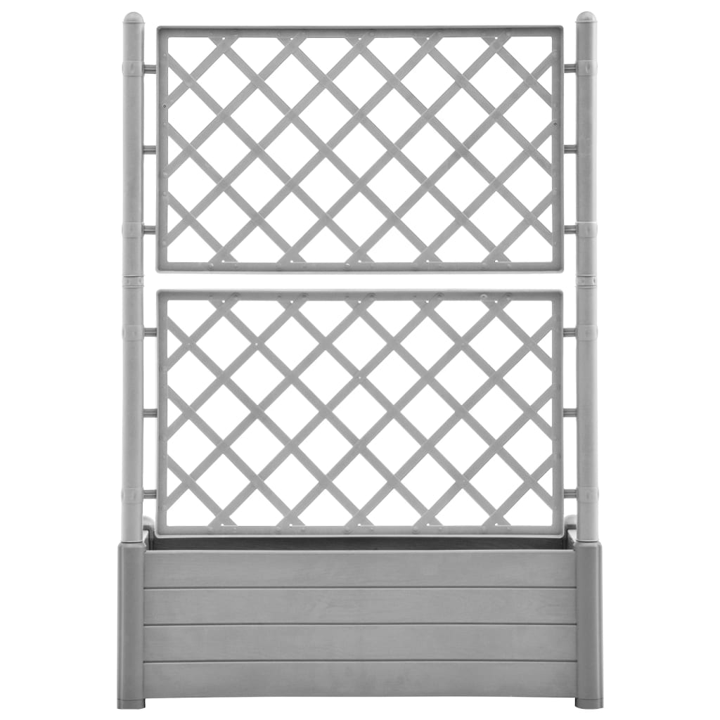 Plantenbak met latwerk 100x43x142 cm PP-steen grijs is nu te koop bij PeponiXL, paradijselijk wonen!