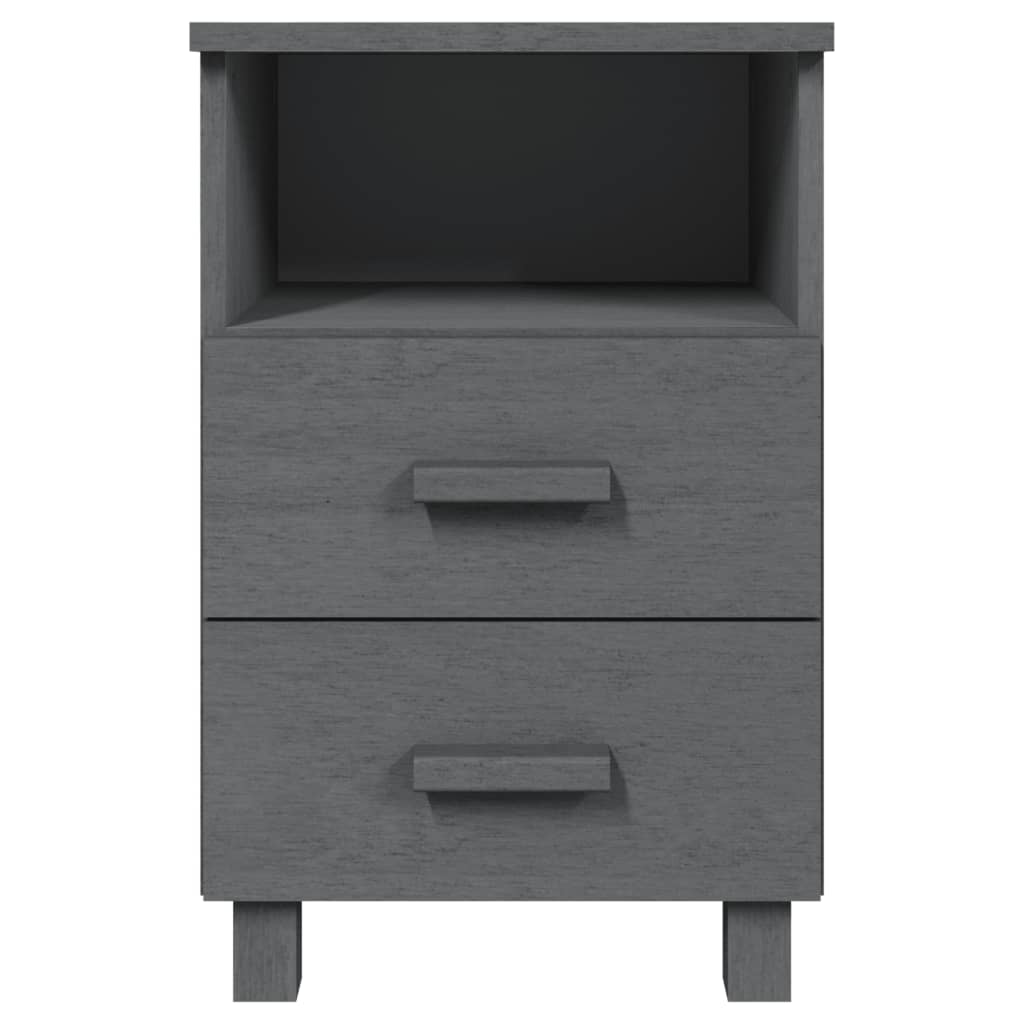 Nachtkastje HAMAR 40x35x62 cm massief grenenhout donkergrijs is nu te koop bij PeponiXL, paradijselijk wonen!