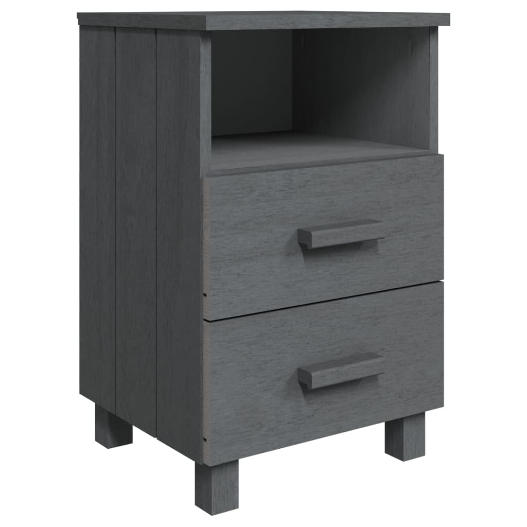 Nachtkastjes HAMAR 2 st 40x35x62 cm grenenhout donkergrijs is nu te koop bij PeponiXL, paradijselijk wonen!