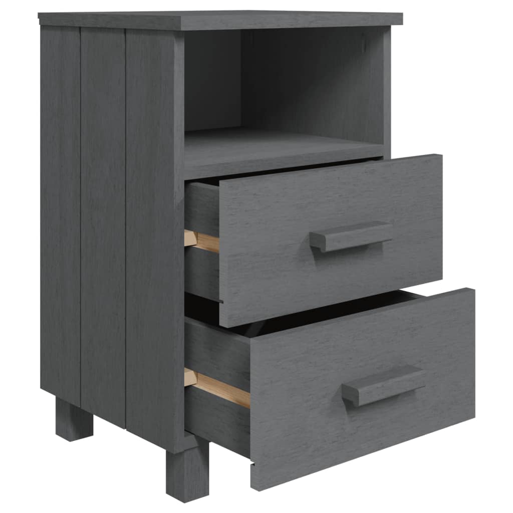 Nachtkastjes HAMAR 2 st 40x35x62 cm grenenhout donkergrijs is nu te koop bij PeponiXL, paradijselijk wonen!