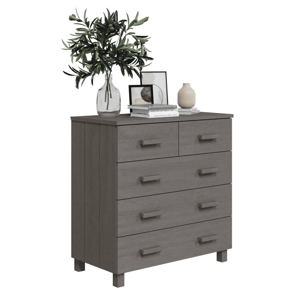 Dressoir HAMAR 79x40x80 cm massief grenenhout lichtgrijs is nu te koop bij PeponiXL, paradijselijk wonen!
