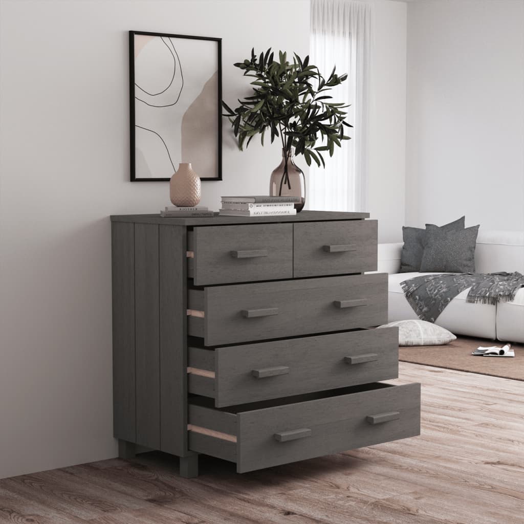 Dressoir HAMAR 79x40x80 cm massief grenenhout lichtgrijs is nu te koop bij PeponiXL, paradijselijk wonen!