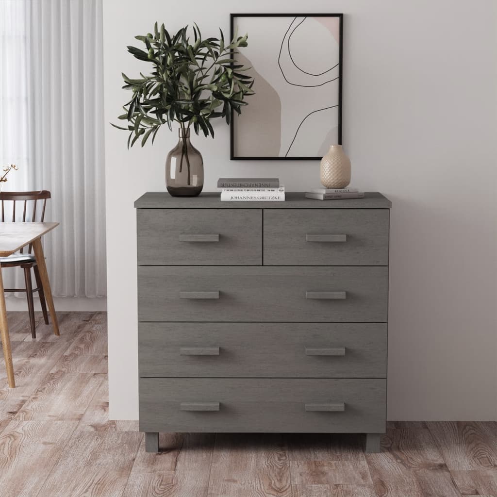 Dressoir HAMAR 79x40x80 cm massief grenenhout lichtgrijs is nu te koop bij PeponiXL, paradijselijk wonen!