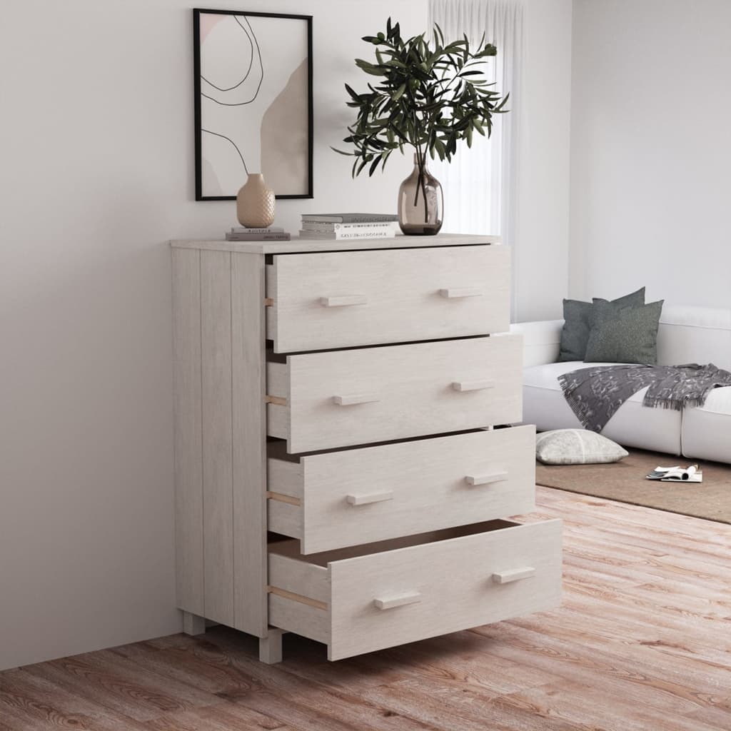 Dressoir HAMAR 79x40x103,5 cm massief grenenhout wit is nu te koop bij PeponiXL, paradijselijk wonen!