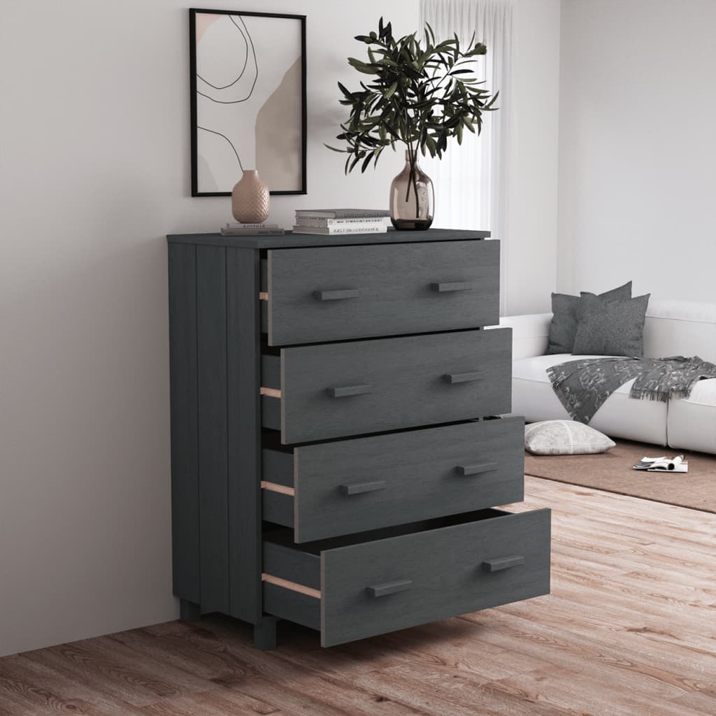 Dressoir HAMAR 79x40x103,5 cm massief grenenhout donkergrijs is nu te koop bij PeponiXL, paradijselijk wonen!