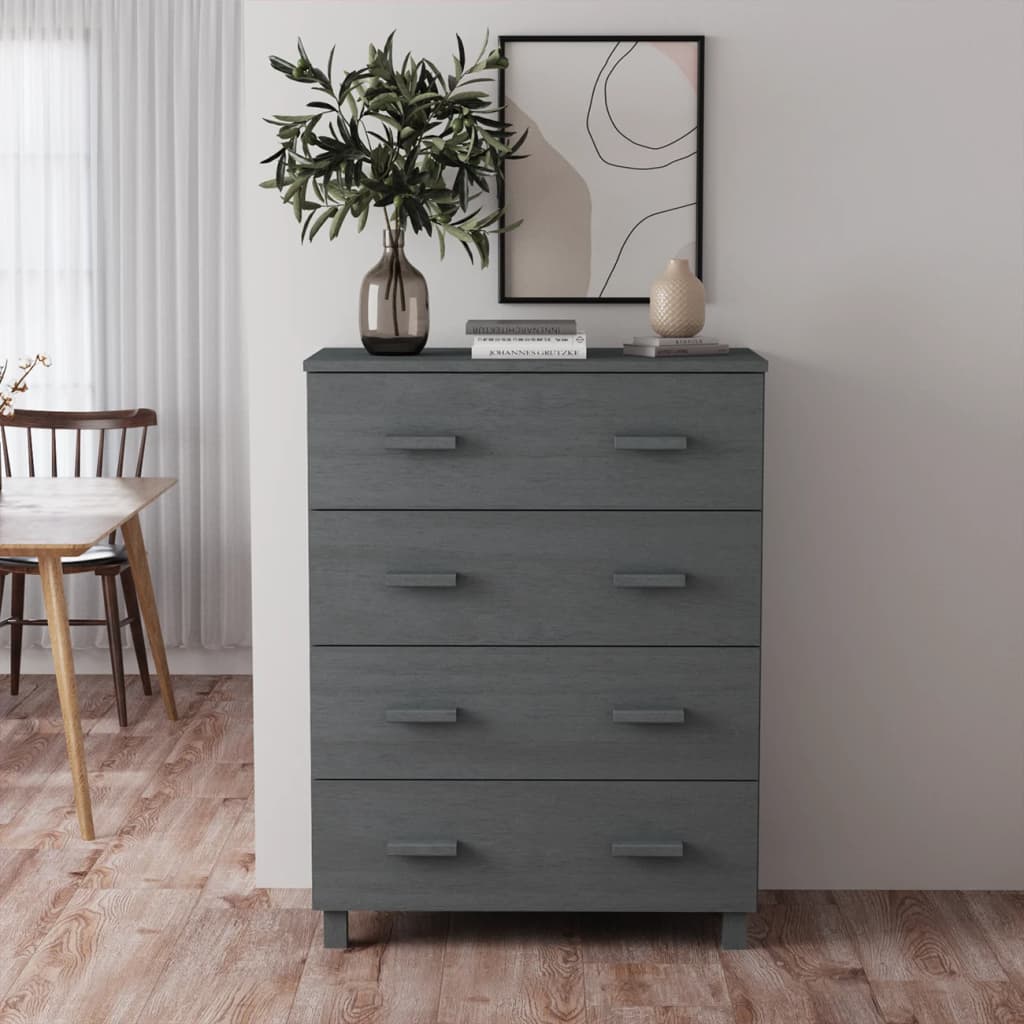 Dressoir HAMAR 79x40x103,5 cm massief grenenhout donkergrijs is nu te koop bij PeponiXL, paradijselijk wonen!
