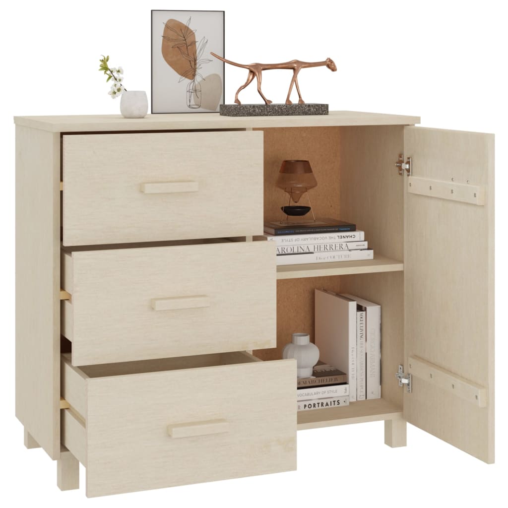 Dressoir HAMAR 90x40x80 cm massief grenenhout honingbruin is nu te koop bij PeponiXL, paradijselijk wonen!