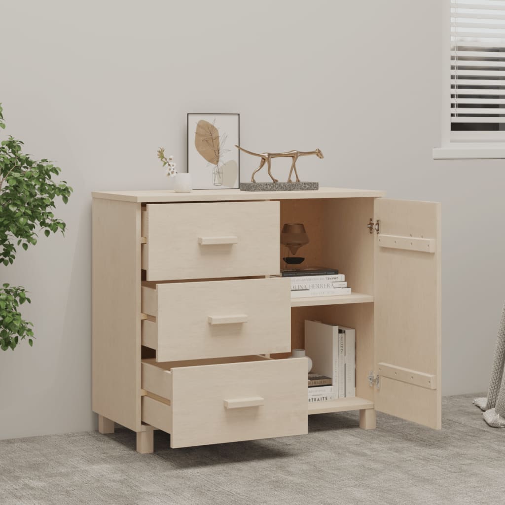 Dressoir HAMAR 90x40x80 cm massief grenenhout honingbruin is nu te koop bij PeponiXL, paradijselijk wonen!