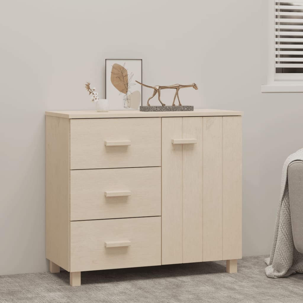 Dressoir HAMAR 90x40x80 cm massief grenenhout honingbruin is nu te koop bij PeponiXL, paradijselijk wonen!