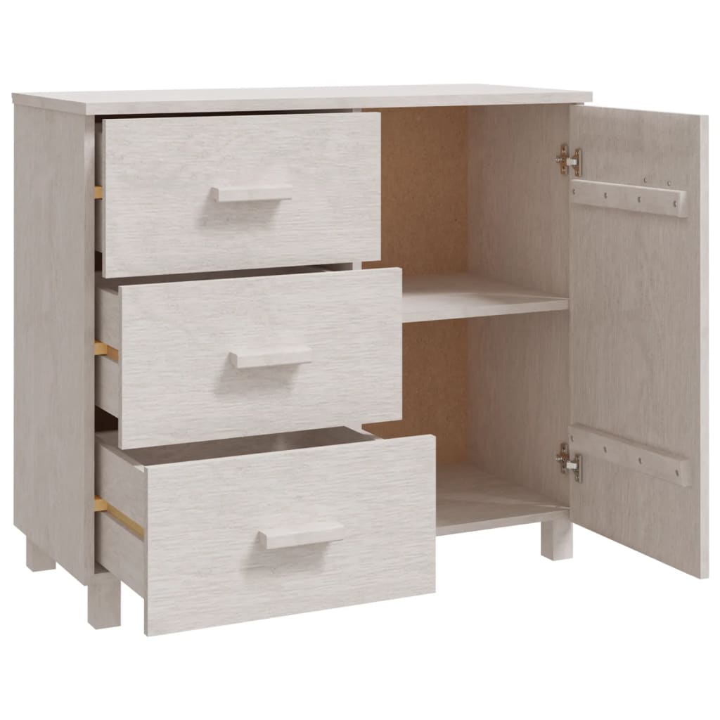 Dressoir HAMAR 90x40x80 cm massief grenenhout wit is nu te koop bij PeponiXL, paradijselijk wonen!