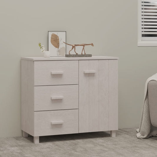 Dressoir HAMAR 90x40x80 cm massief grenenhout wit is nu te koop bij PeponiXL, paradijselijk wonen!