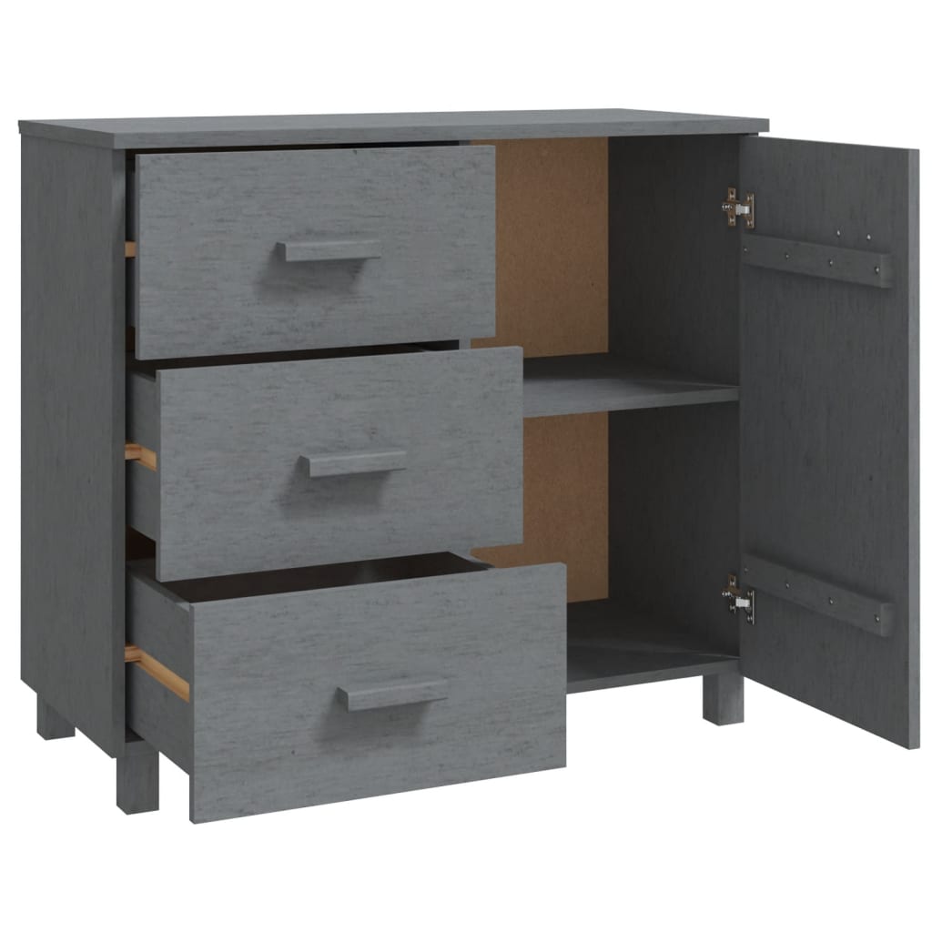 Dressoir HAMAR 90x40x80 cm massief grenenhout donkergrijs is nu te koop bij PeponiXL, paradijselijk wonen!
