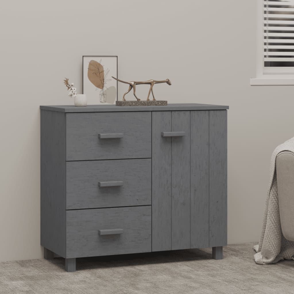 Dressoir HAMAR 90x40x80 cm massief grenenhout donkergrijs is nu te koop bij PeponiXL, paradijselijk wonen!