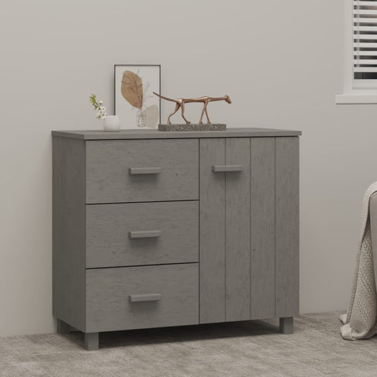 Dressoir HAMAR 90x40x80 cm massief grenenhout lichtgrijs is nu te koop bij PeponiXL, paradijselijk wonen!