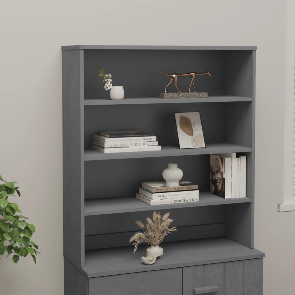 Opzetkast HAMAR 90x30x100 cm massief grenenhout donkergrijs is nu te koop bij PeponiXL, paradijselijk wonen!