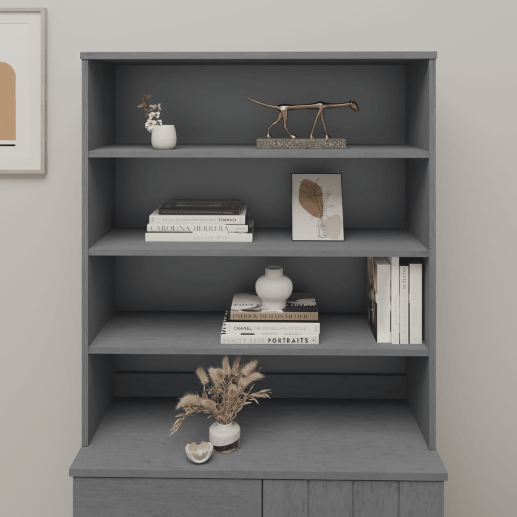 Opzetkast HAMAR 90x30x100 cm massief grenenhout donkergrijs is nu te koop bij PeponiXL, paradijselijk wonen!