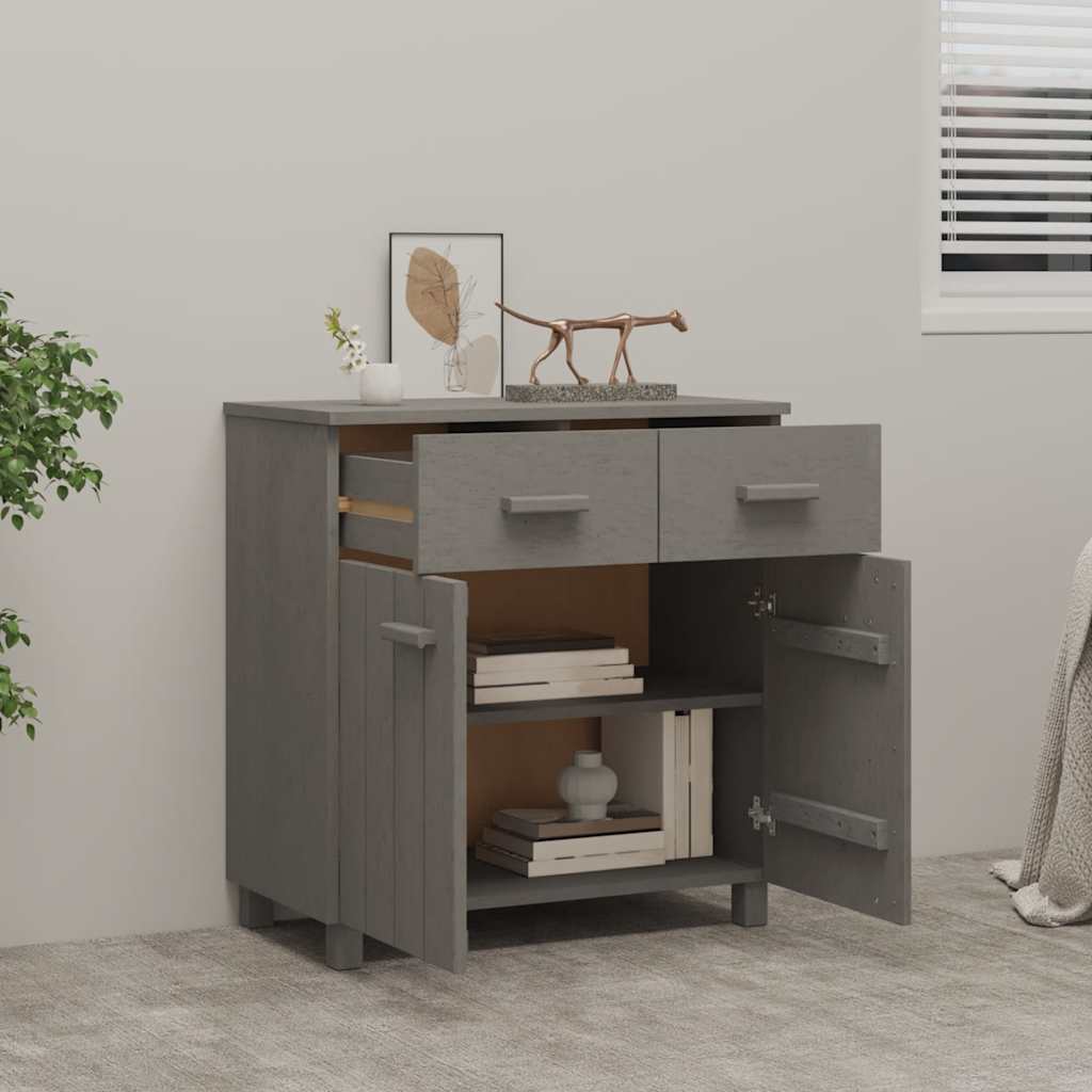 Dressoir HAMAR 79x40x80 cm massief grenenhout lichtgrijs is nu te koop bij PeponiXL, paradijselijk wonen!