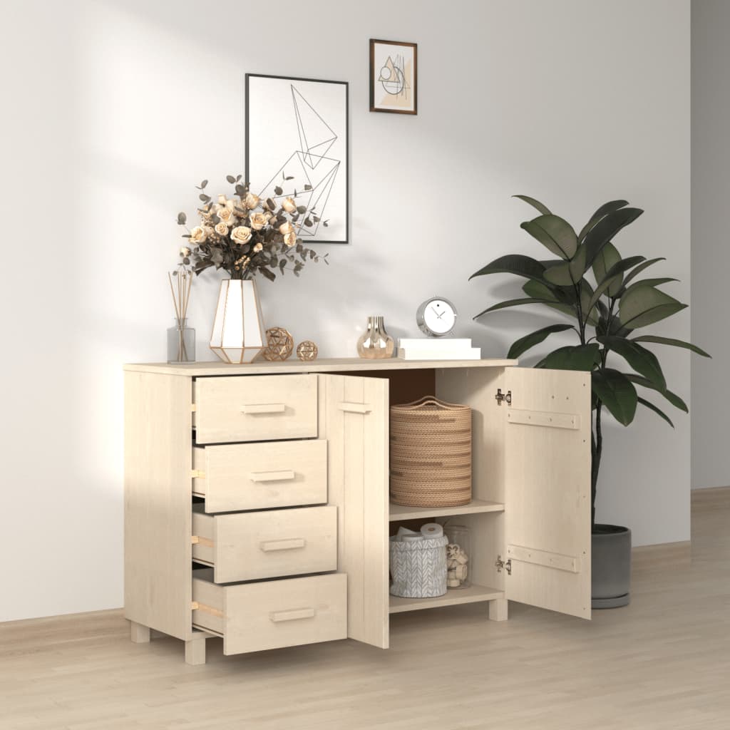 Dressoir HAMAR 113x40x80 cm massief grenenhout honingbruin is nu te koop bij PeponiXL, paradijselijk wonen!