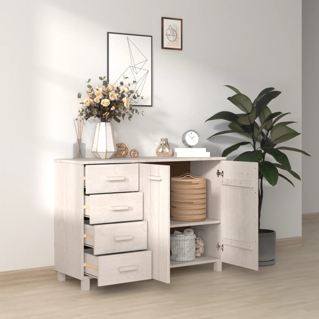 Dressoir HAMAR 113x40x80 cm massief grenenhout wit