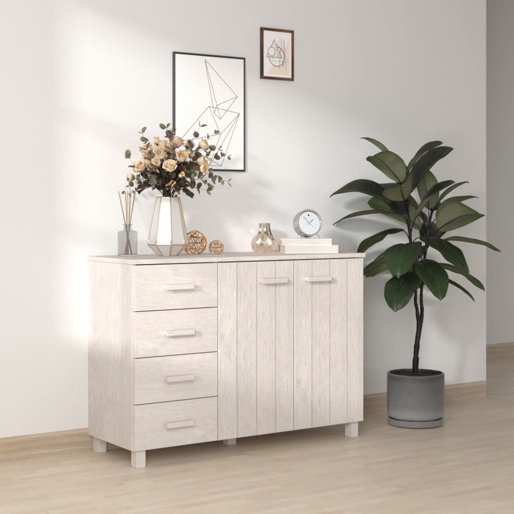 Dressoir HAMAR 113x40x80 cm massief grenenhout wit