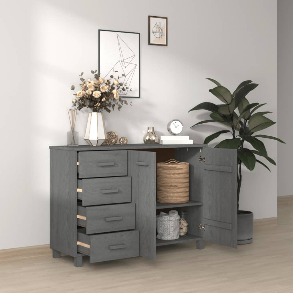 Dressoir HAMAR 113x40x80 cm massief grenenhout donkergrijs is nu te koop bij PeponiXL, paradijselijk wonen!