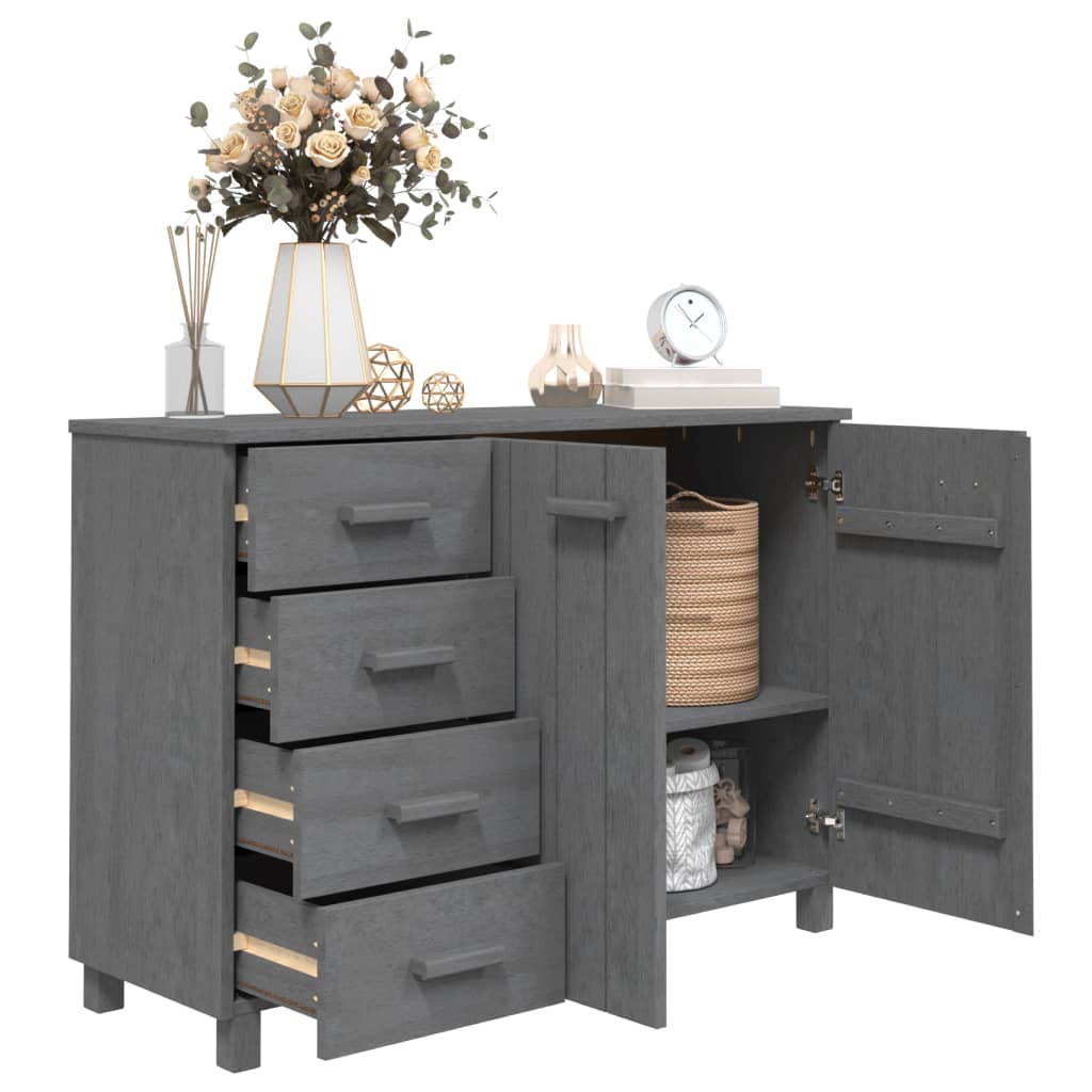 Dressoir HAMAR 113x40x80 cm massief grenenhout donkergrijs is nu te koop bij PeponiXL, paradijselijk wonen!