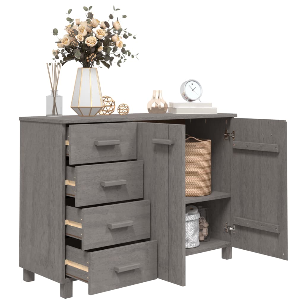 Dressoir HAMAR 113x40x80 cm massief grenenhout lichtgrijs is nu te koop bij PeponiXL, paradijselijk wonen!