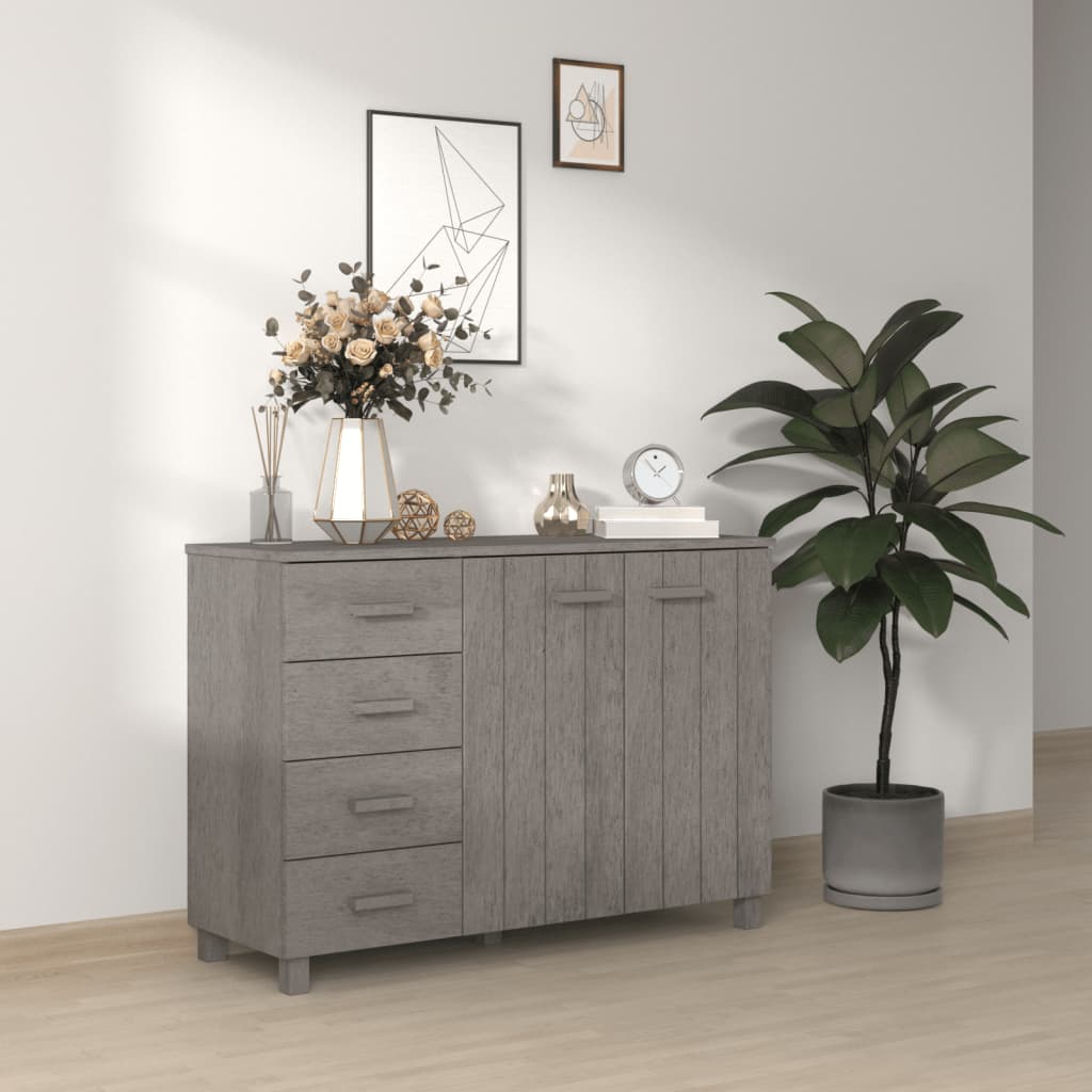 Dressoir HAMAR 113x40x80 cm massief grenenhout lichtgrijs is nu te koop bij PeponiXL, paradijselijk wonen!