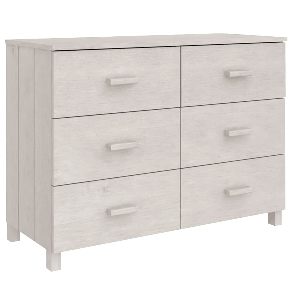 Dressoir HAMAR 113x40x80 cm massief grenenhout wit is nu te koop bij PeponiXL, paradijselijk wonen!