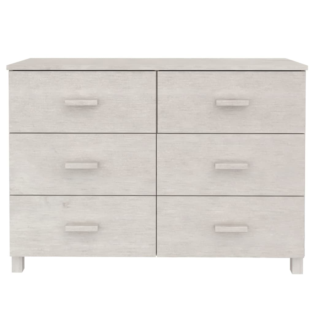 Dressoir HAMAR 113x40x80 cm massief grenenhout wit is nu te koop bij PeponiXL, paradijselijk wonen!