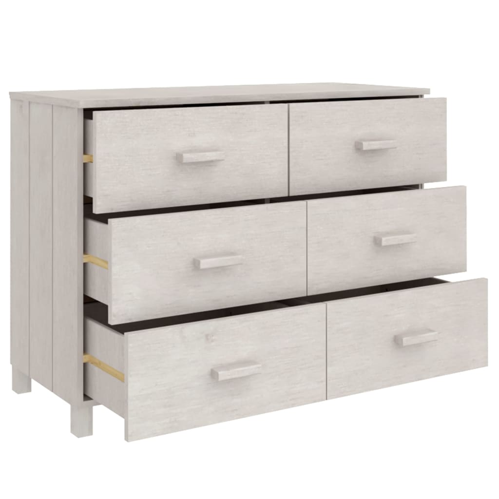 Dressoir HAMAR 113x40x80 cm massief grenenhout wit is nu te koop bij PeponiXL, paradijselijk wonen!