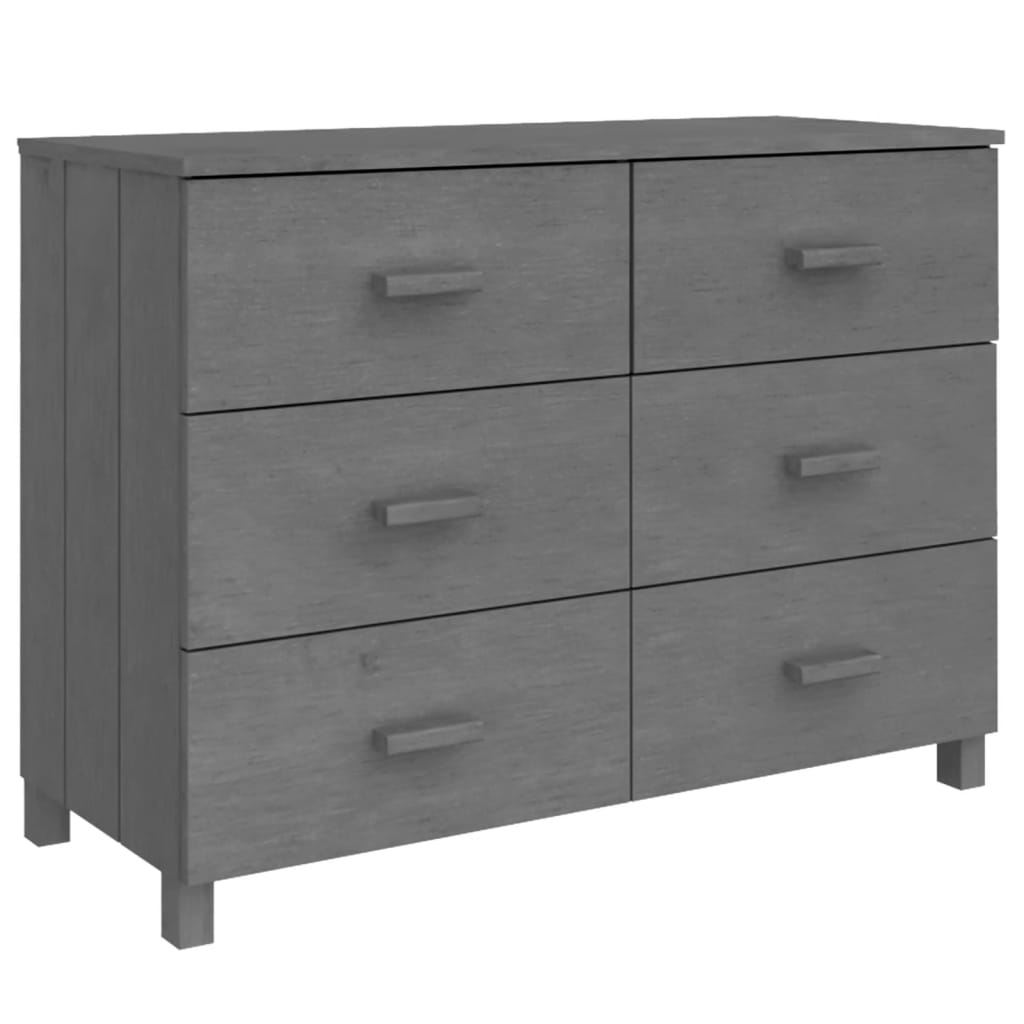 Dressoir HAMAR 113x40x80 cm massief grenenhout donkergrijs is nu te koop bij PeponiXL, paradijselijk wonen!