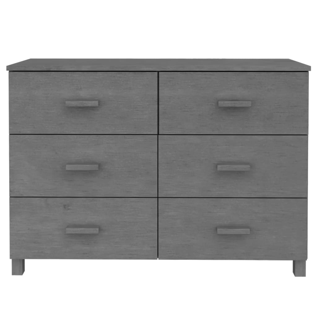 Dressoir HAMAR 113x40x80 cm massief grenenhout donkergrijs is nu te koop bij PeponiXL, paradijselijk wonen!